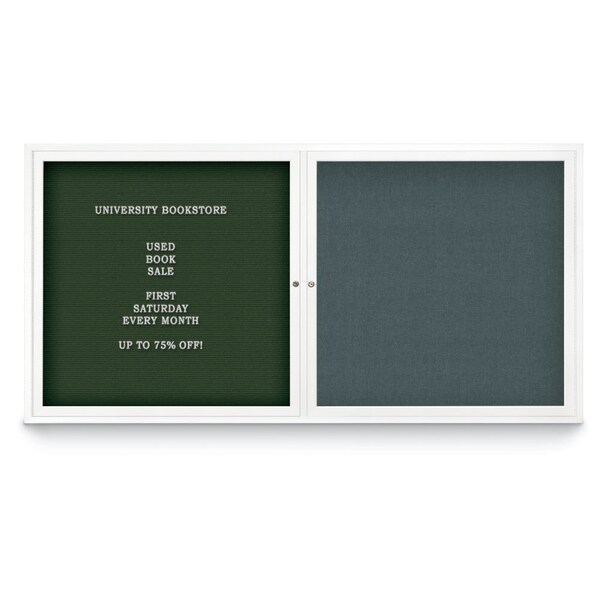 Corkboard, Single Door, Radius Frame, 18x24", Black/Amethyst
